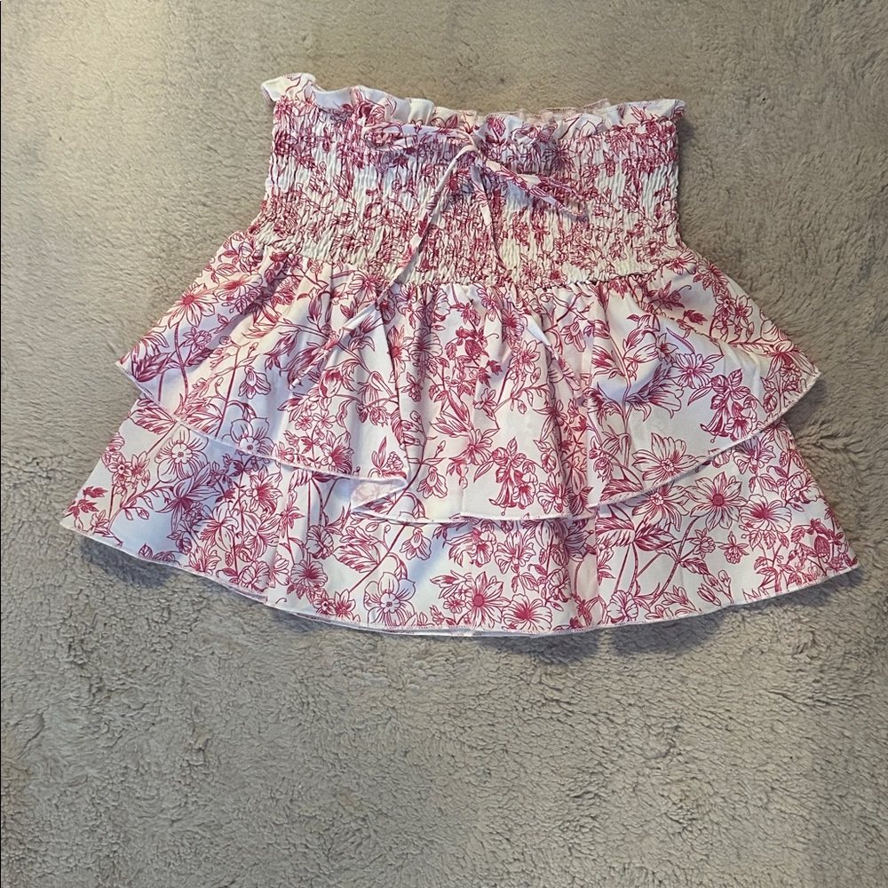 SHEIN Pink Smocked Skirt